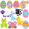 24 Pcs Foam Easter Animals and Egg Magnet Craft Kit, DIY Foam Magnet Craft Kits for Kids Party Favors Arts and Crafts Fun Home Activities, Easter Egg Hunt